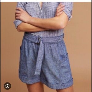 High Waist Denim Blue Women's Shorts